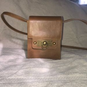 Brown satchel purse